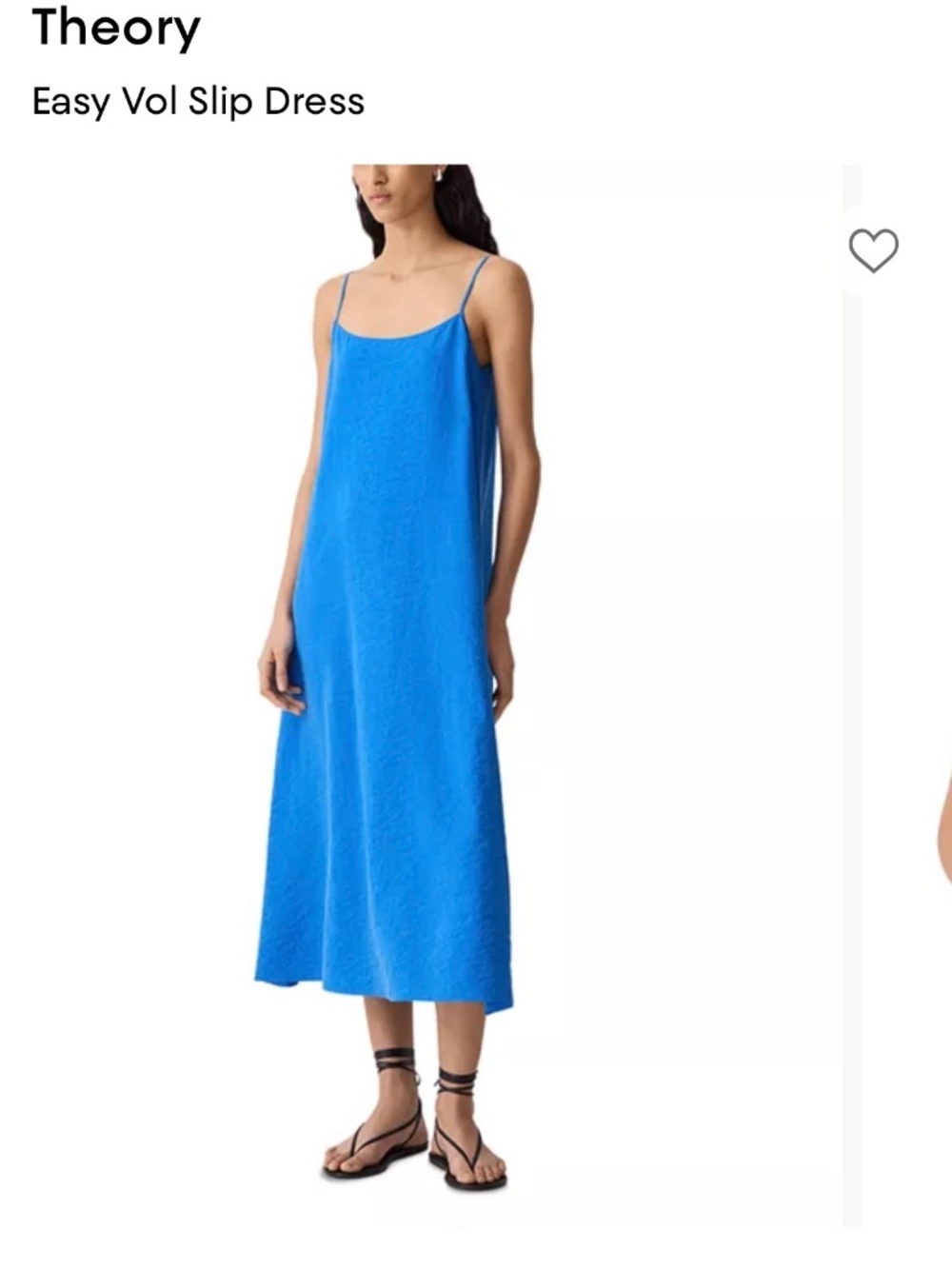 NWT Theory Easy Vol Slip Dress Jewel Blue Size P - Picture 4 of 5